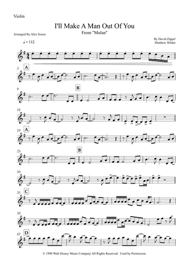 I'll Make A Man Out Of You (arr. Alex Souza)
