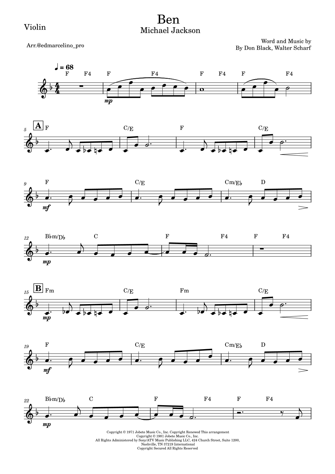 Ben (arr. SMLStar)