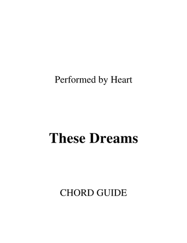 These Dreams (arr. RWM)