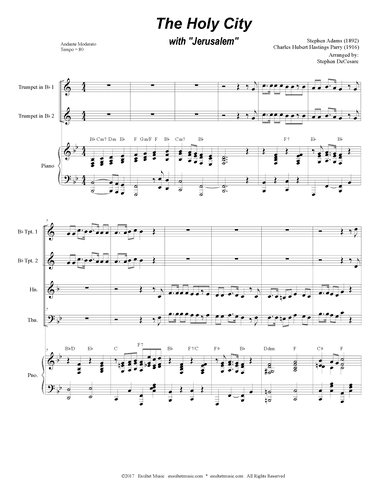 The Holy City (with "Jerusalem") (Brass Quartet and Piano) (arr. Stephen DeCesare)