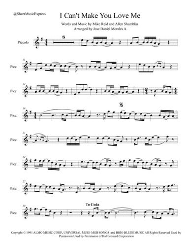 I Can't Make You Love Me (arr. Jose Daniel Morales A.)