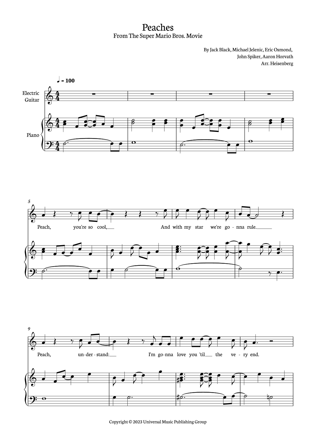 Peaches (arr. Heisenberg)