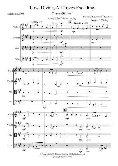 Love Divine, All Loves Excelling (arr. Thomas Quigley)