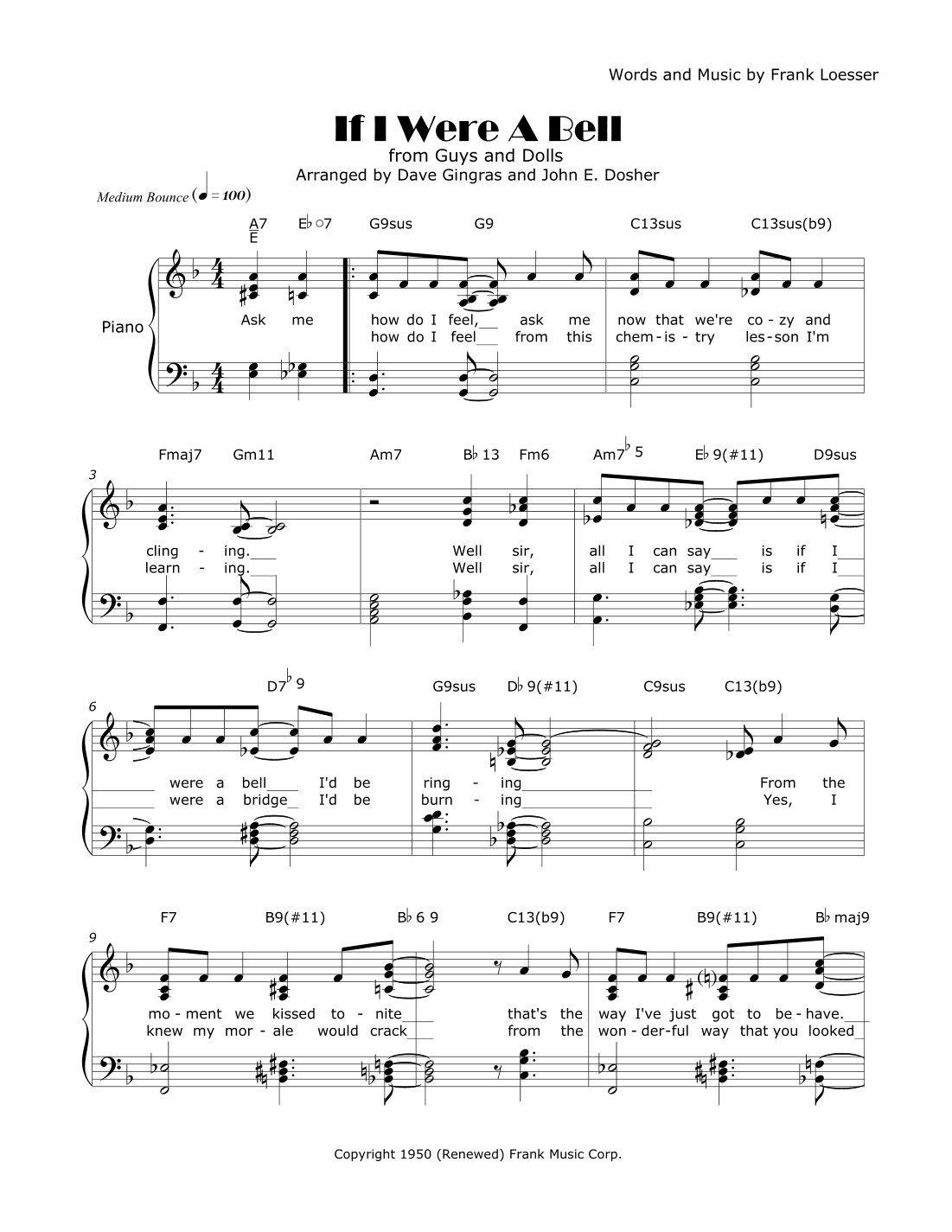 If I Were A Bell (arr. Dave Gingras and John E. Dosher)