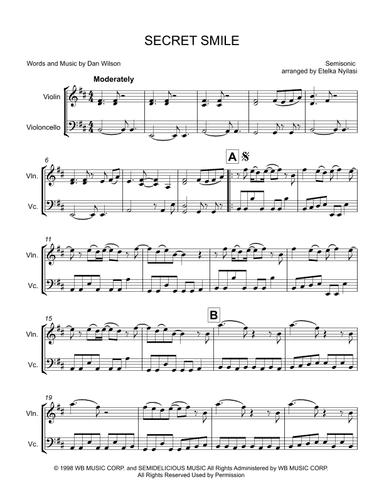 Secret Smile (arr. Etelka Nyilasi)