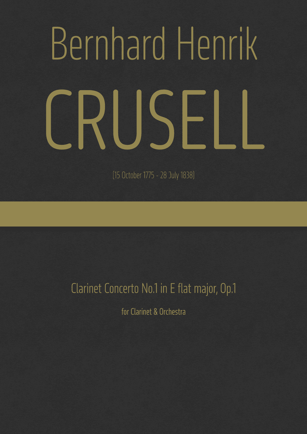 Crusell - Clarinet Concerto No.1 in E flat major, Op.1 (arr. J.G. Cucó Barber)