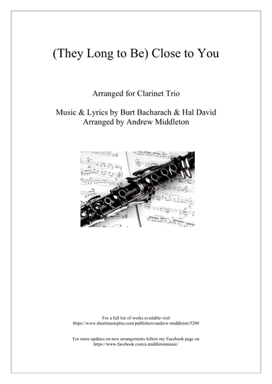 (they Long To Be) Close To You (arr. Andrew Middleton)