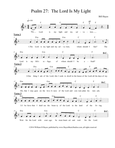 Psalm 27:  The Lord Is My Light (ii)