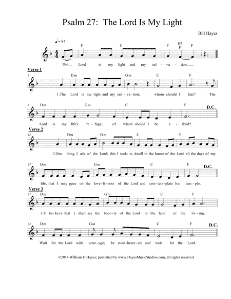 Psalm 27:  The Lord Is My Light (ii)