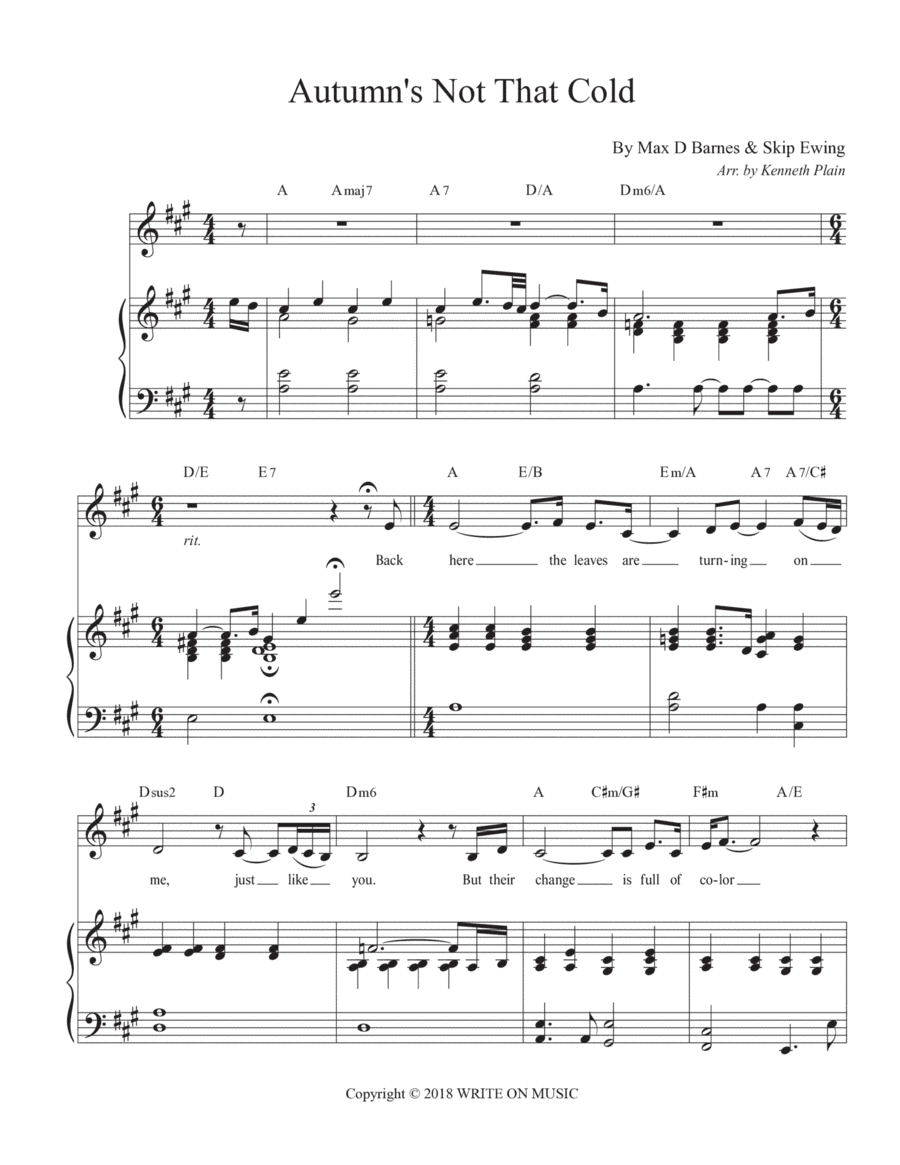 Autumn S Not That Cold (arr. Kenneth Plain)