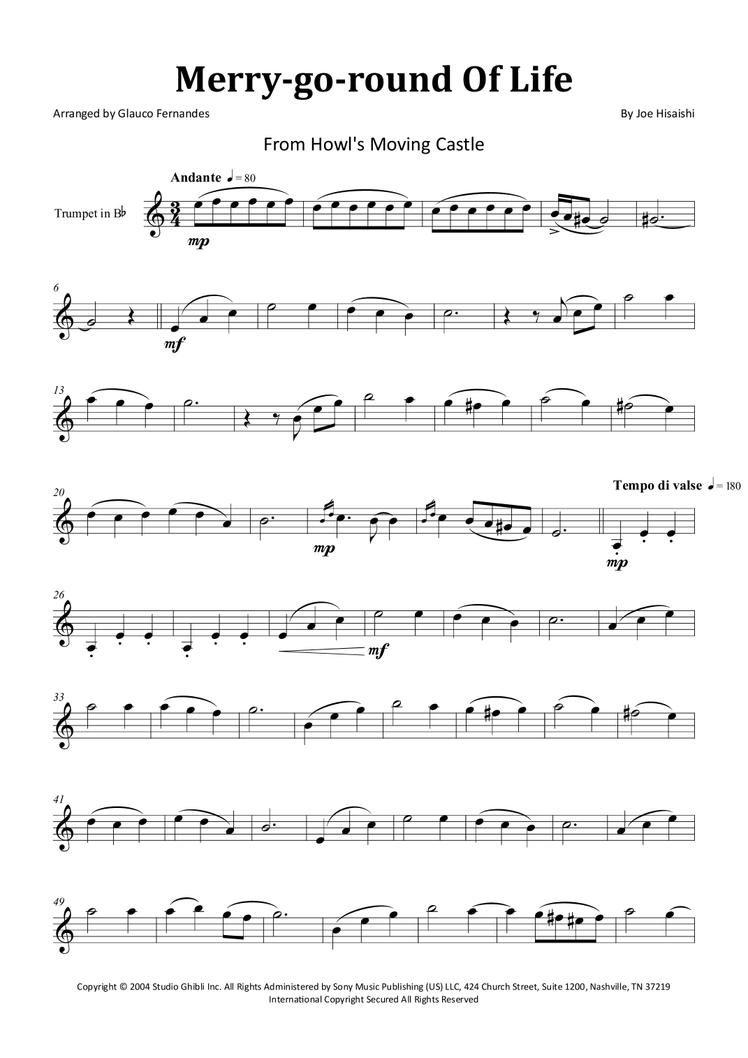 Merry-go-round Of Life (arr. Glauco Fernandes)