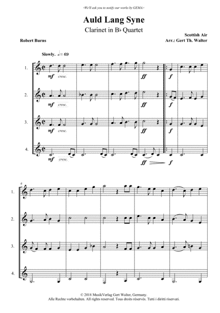 Auld Lang Syne (arr. Gert Th. Walter)