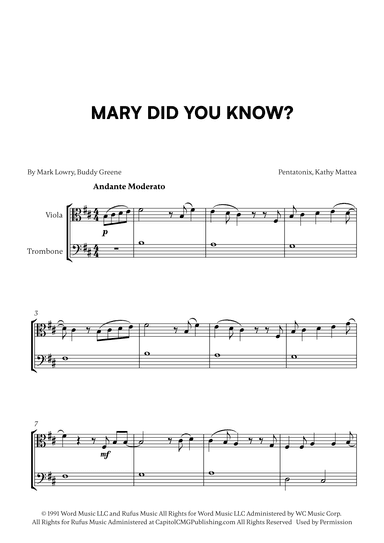 Mary, Did You Know? (arr. Cadenza Editions)