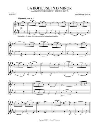 La Boiteuse (from Harpsichord Suite in D Major) (arr. Mark Phillips)