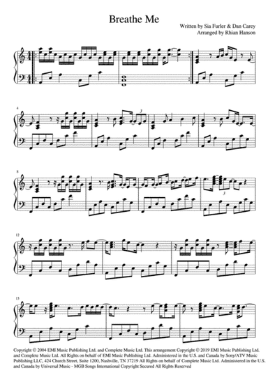 Breathe Me (arr. Rhian Hanson)