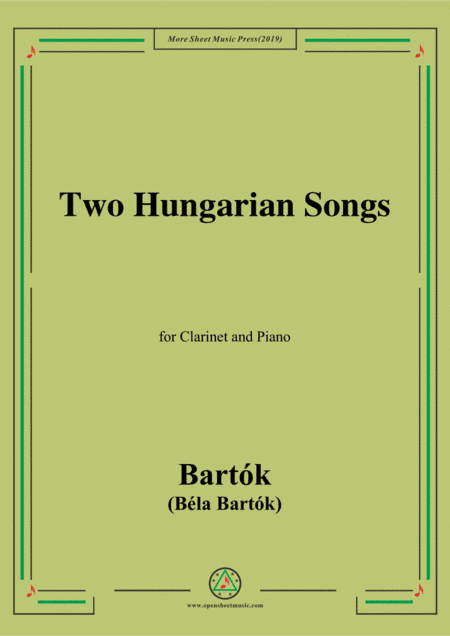 Bartók-Two Hungarian Songs,for Clarinet and Piano (arr. MSM)