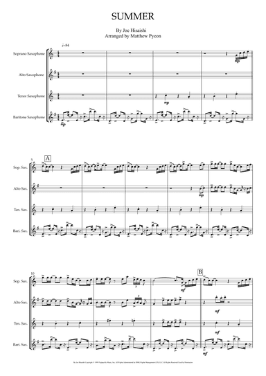 Summer (arr. Matthew pyeon)