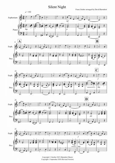 Silent Night for Euphonium and Piano (arr. David Burndrett)