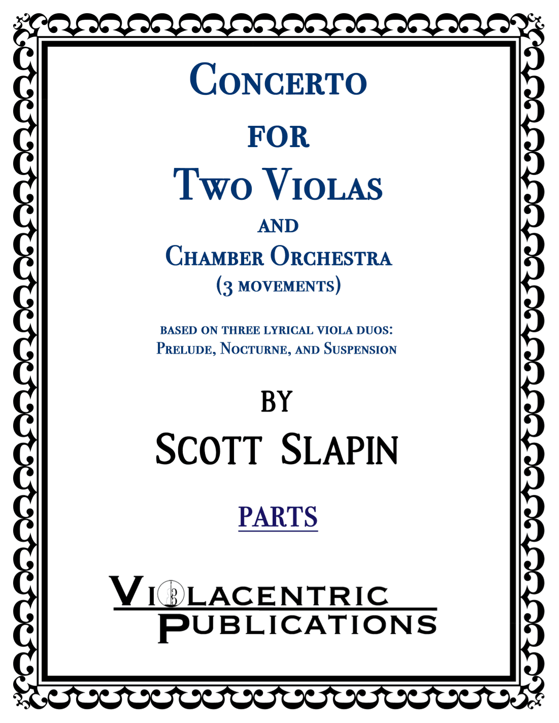 Concerto for Two Violas and Chamber Orchestra by Scott Slapin (PARTS ONLY)