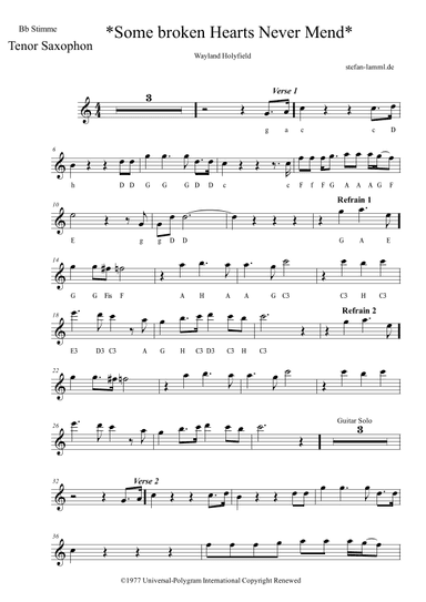 Some Broken Hearts Never Mend (arr. stefan-lamml.de)