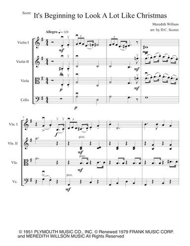 It's Beginning To Look Like Christmas (arr. D.C. Scores)