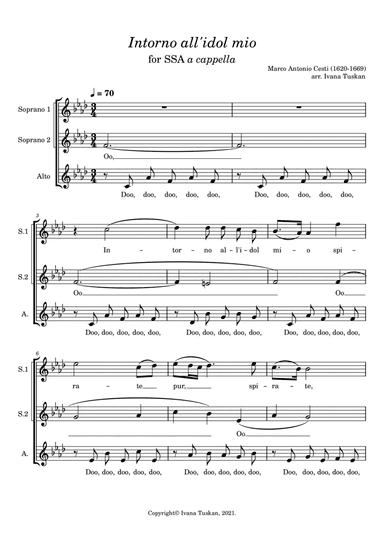 Intorno all'idol mio for SSA a cappella (arr. Ivana Tuskan)