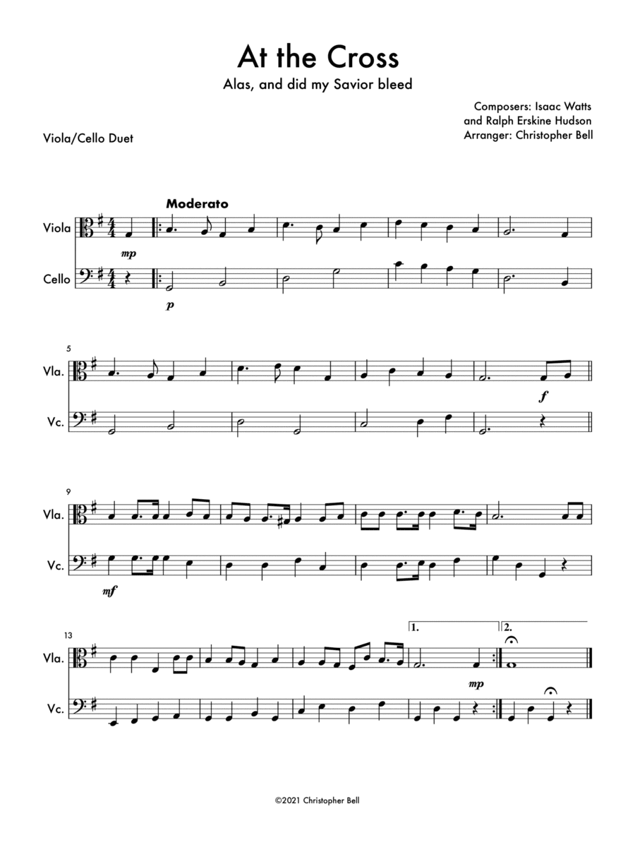 At the Cross - Viola/Cello Duet (arr. Christopher Bell)
