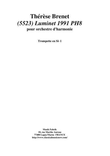 Thérèse Brenet: (5523) Luminet 1991 PH8 for concert band, Bb trumpet 1 part