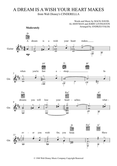 A Dream Is A Wish Your Heart Makes (arr. Andrzej Falek)