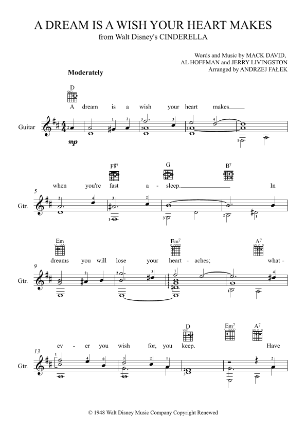 A Dream Is A Wish Your Heart Makes (arr. Andrzej Falek)