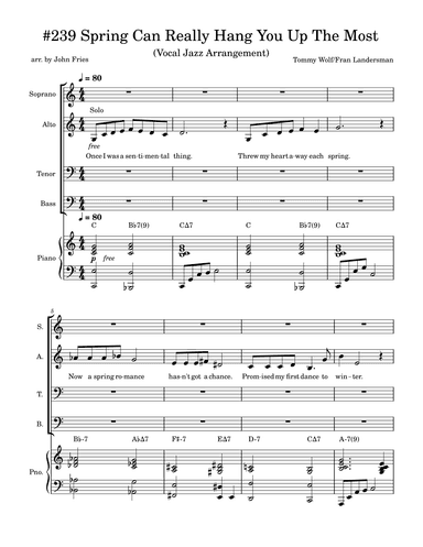 Spring Can Really Hang You Up The Most (arr. John Fries)
