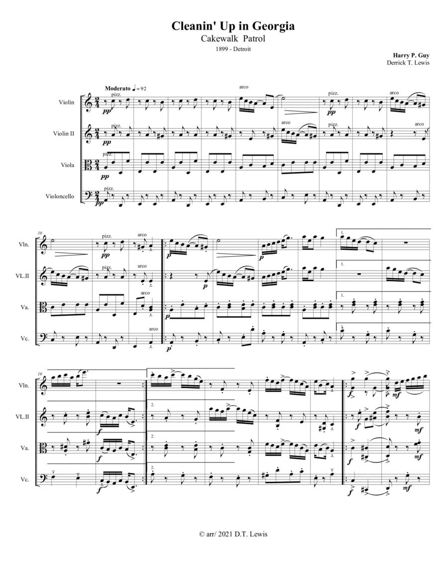 Cleanin`Up in Georgia (arr. Derrick Tho. Lewis)