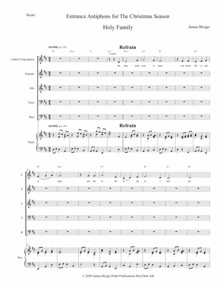 Entrance Antiphons for the Christmas Season (arr. James Bicigo)