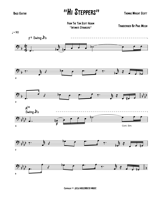 Hi Steppers (intimate Strangers) (arr. P Welsh)