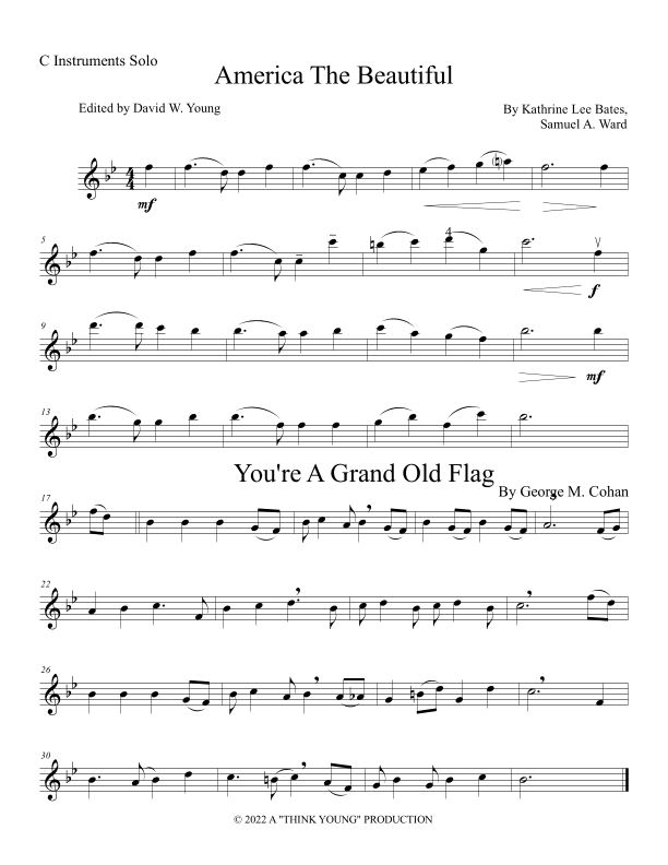 Six Solo Patriotic Selections For C Instruments (arr. David W. Young)