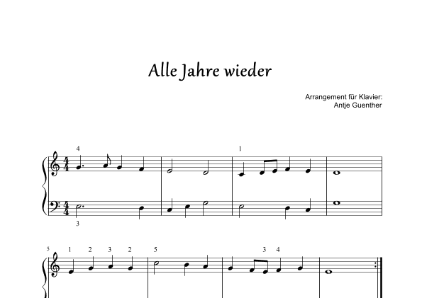 Alle Jahre wieder (arr. Antje Günther)