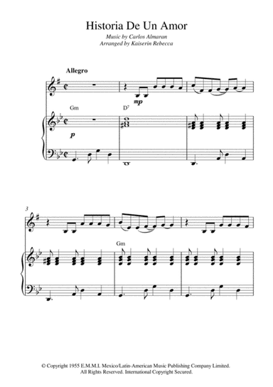 Historia De Un Amor (arr. Kaiserin Rebecca)