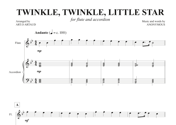 Twinkle Twinkle Little Star (arr. Art.o Artaud)