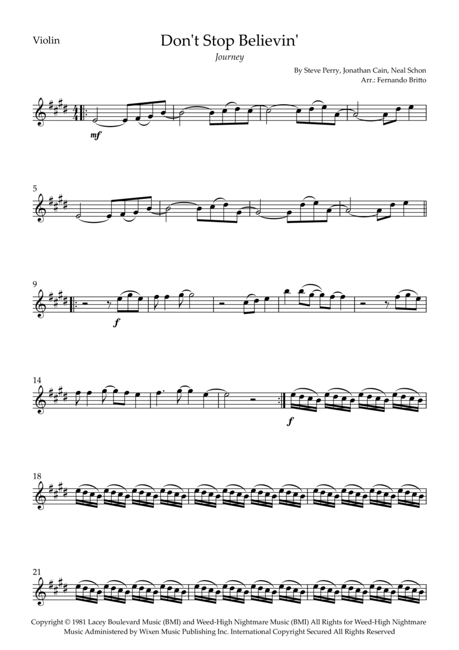 Don't Stop Believin' (arr. Fernando Britto)