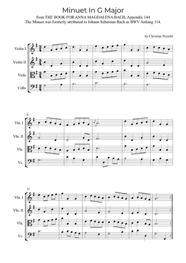 Minuet In G Major (arr. Alex Nunes Rodrigues)
