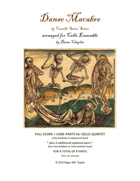 Danse Macabre for Cello Quintet or Sextet (or more!) (arr. Diane Chaplin)