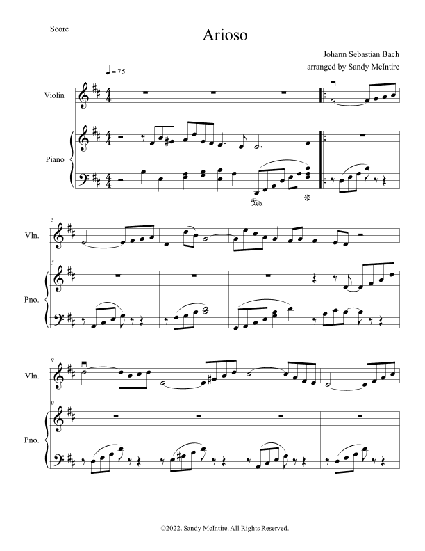 Arioso from Cantata BMV 165 (arr. Sandy McIntire)
