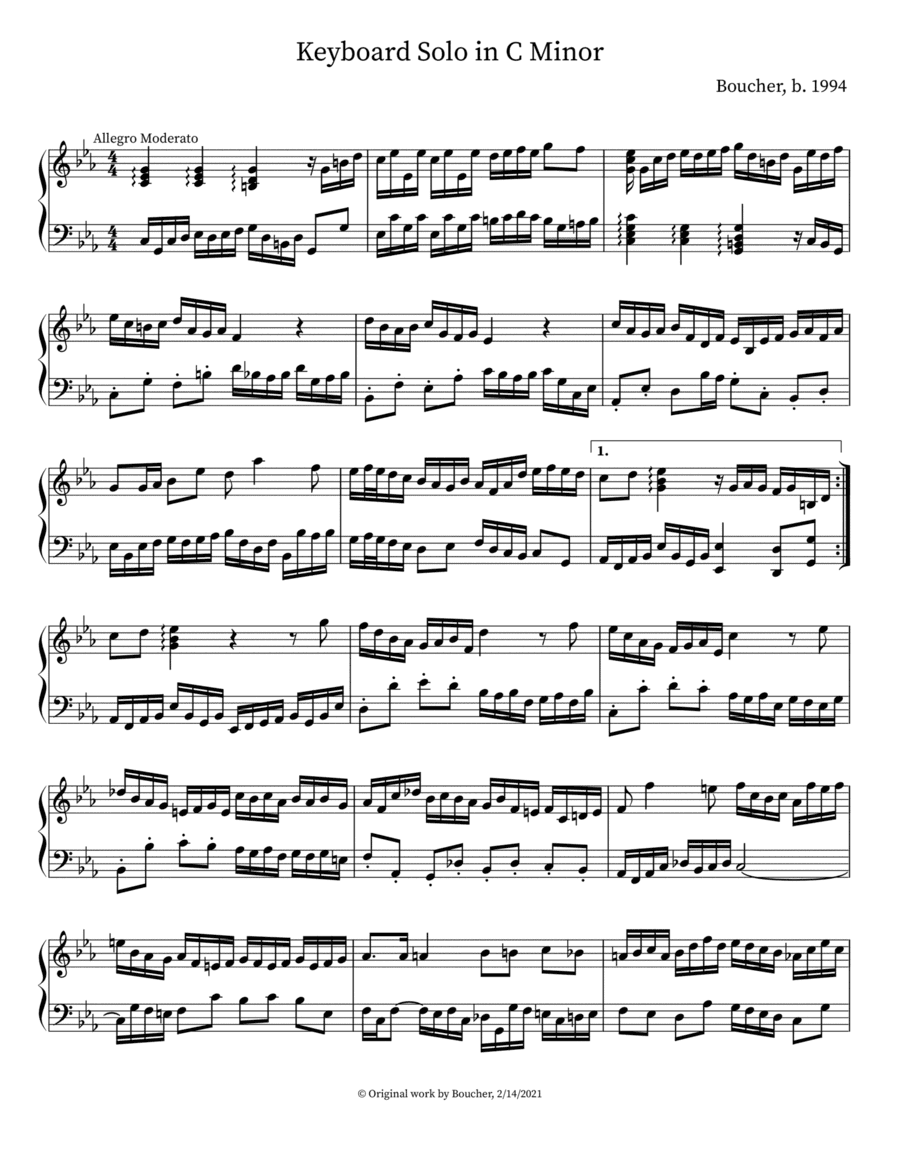 Solo for Keyboard in C Minor