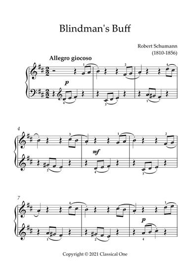 Schumann - Blindman’s Buff(With Note name) (arr. MPS)