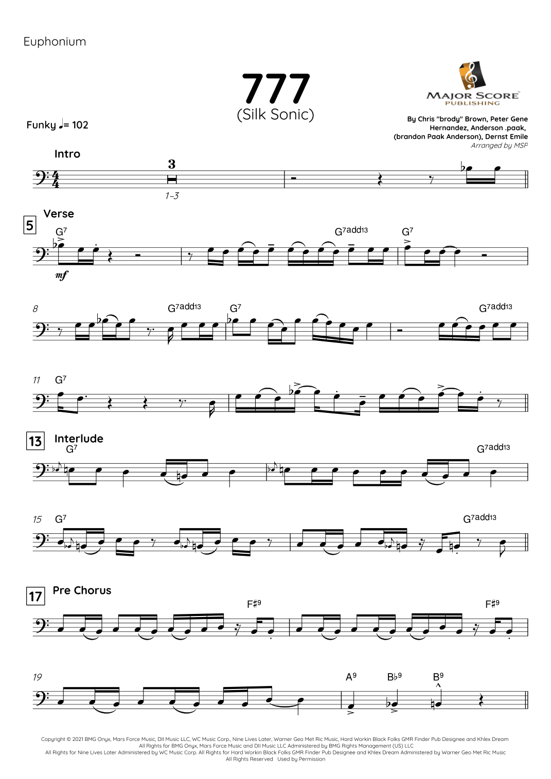 777 (arr. MAJOR SCORE PUBLISHING TM.)