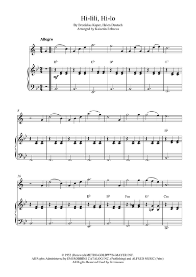 Hi-lili, Hi-lo (arr. Kaiserin Rebecca)