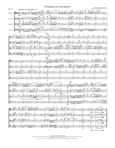 Shenandoah (Cello Quartet) (arr. Joel Jacklich (ASCAP))