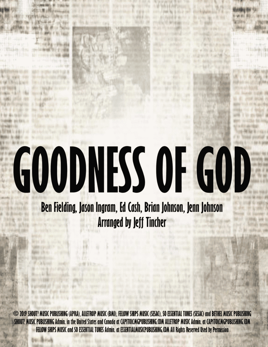 Goodness Of God (arr. Jeff Tincher)