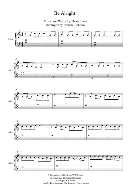 Be Alright (arr. Roxana Belibou)