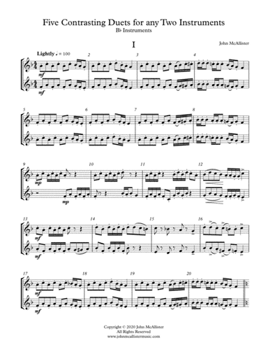 5 Duets For Any Two Band Instruments (Bb Treble Transposition)